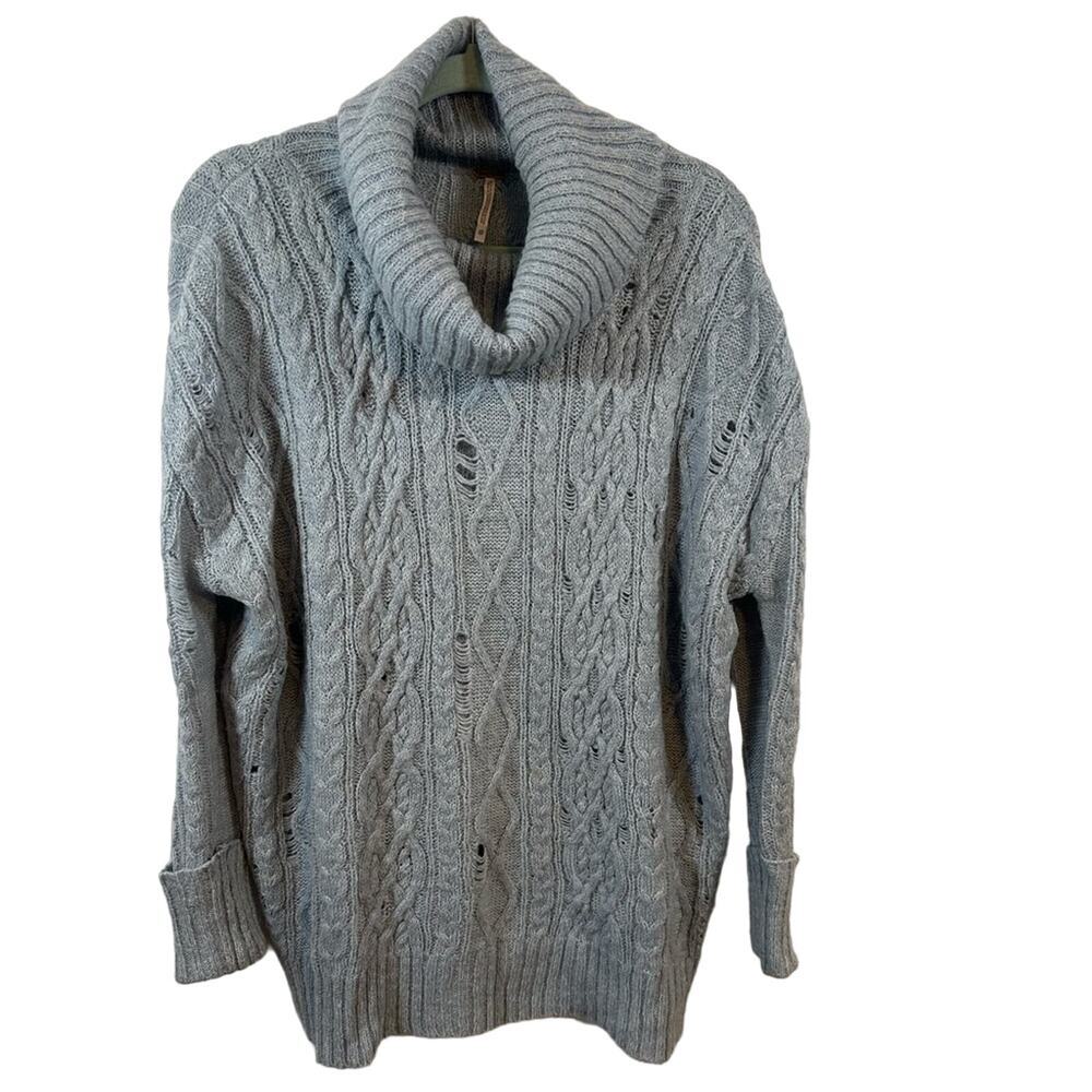 Free People Sweater Powder Blue Cowl Neck‎